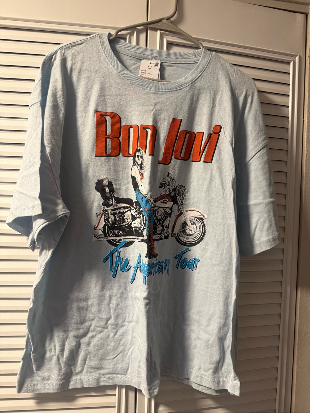 Bon Jovi Tour Graphic Tee - Light Blue